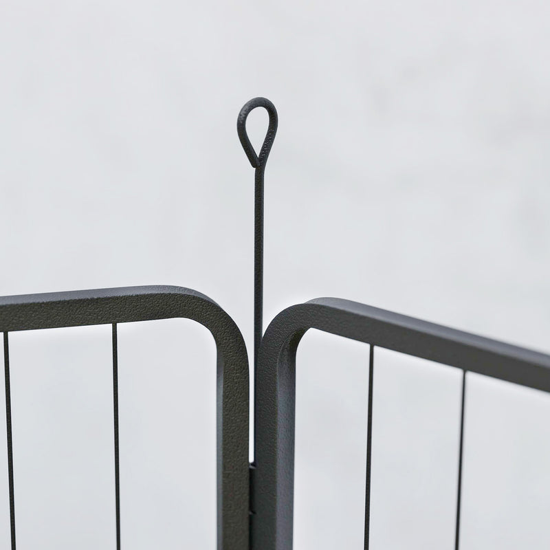 6 Panel Portable Dog Playpen with Door 100cm High for Large Dogs Black by PawHut