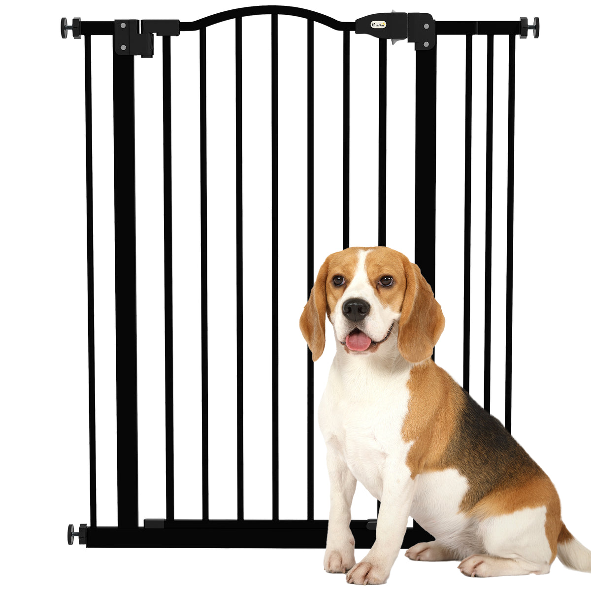 Buy Freestanding Metal Dog Gate Folding Pet Barrier Black | Opal Retail