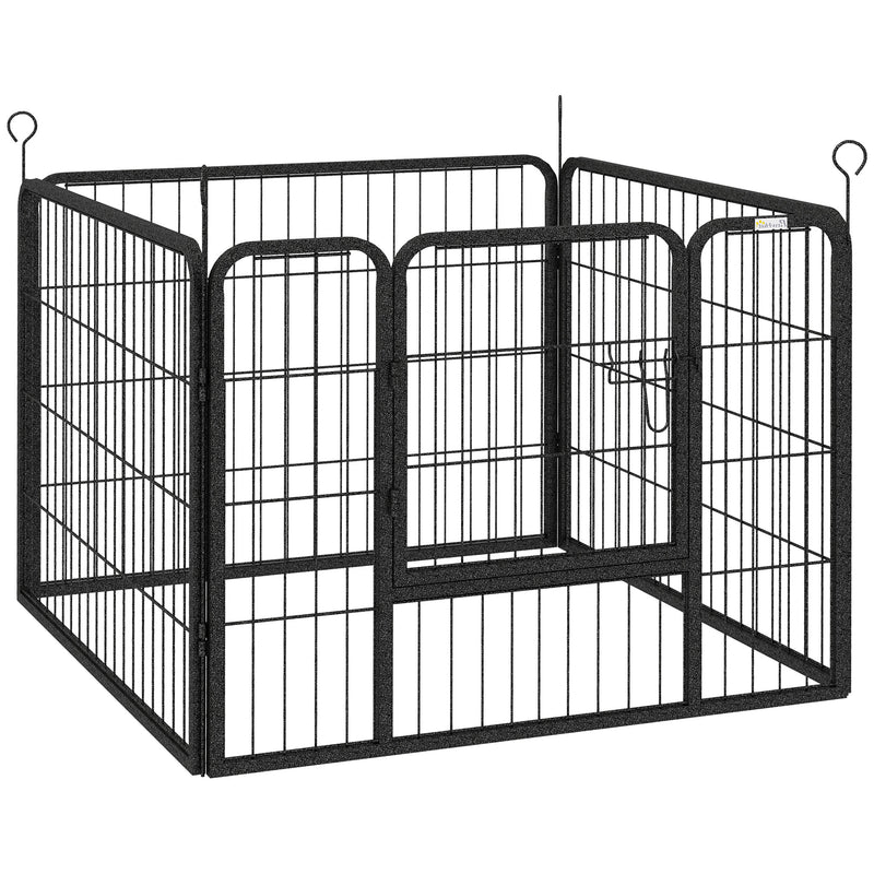 Heavy Duty Foldable Dog Playpen 4 Panel Puppy Exercise Pen for Indoor and Outdoor Use Grey