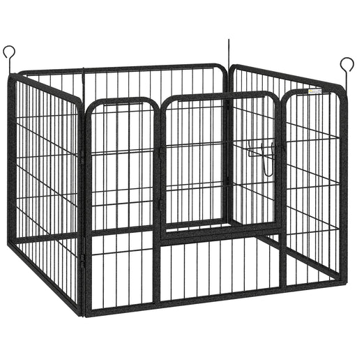 Heavy Duty Foldable Dog Playpen 4 Panel Puppy Exercise Pen for Indoor and Outdoor Use Grey