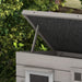Grey Wooden Outdoor Cat House Raised Shelter with Openable Roof and Window by PawHut