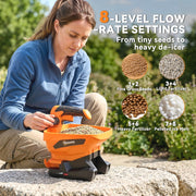 Cordless Handheld Lawn Spreader for Even Seed Fertiliser or Salt Coverage Orange AOSOM