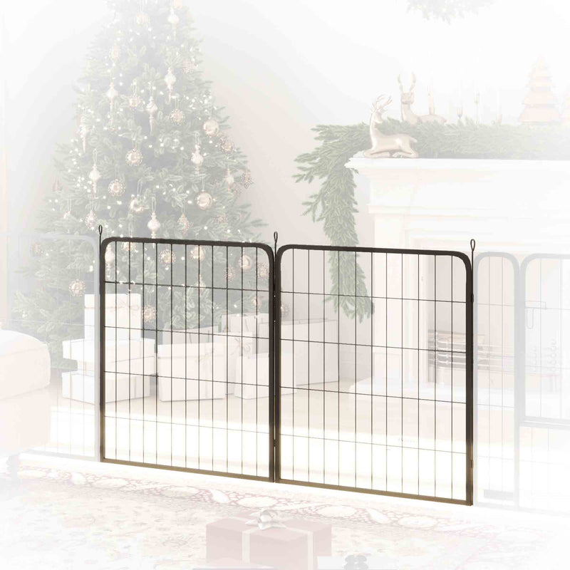 2 Piece Dog Pen Expansion Pack with 3 Connecting Stakes for 80cm High Pet Playpen by PawHut