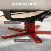 Faux Leather Recliner Armchair with Matching Footstool for Home Comfort Brown