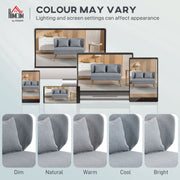 2 Seater Sofa, Light Grey Wing Back Sofa With Thick Cushioned Seat And Gold Metal Legs For Small Living Rooms