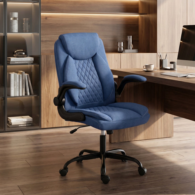 Office Chair with Flip Up Armrests for Space Saving Home Office Comfort