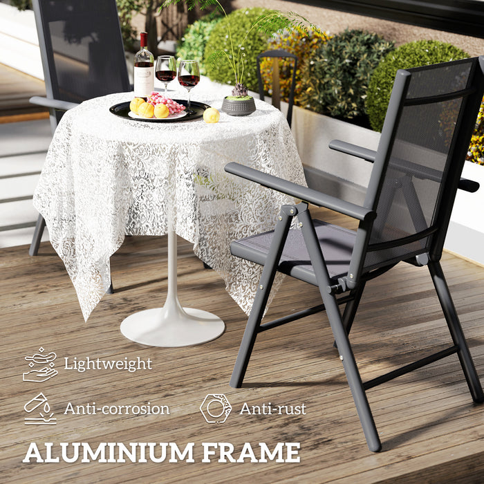 Set of 2 Folding Camping Chairs with Aluminium Frame and Breathable Mesh Seat by Outsunny