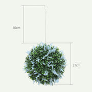 Set of 2 UV Protected Artificial Topiary Balls for Indoor and Outdoor Decor Blue AOSOM