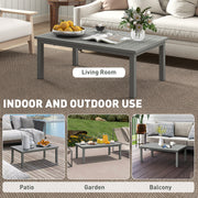 Grey Aluminium Outdoor Coffee Table 100cm x 60cm Weather Resistant by Outsunny