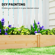 Raised Wooden Garden Planter Box With Divider For Vegetables Herbs And Flowers Natural AOSOM