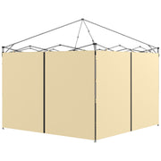 Set of Two Beige 3 x 3m Gazebo Side Walls with Zips Ideal for Garden or Patio Use