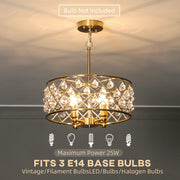 Four Bulb Crystal Chandelier Light Fixture Adds Elegance To Dining Room or Lounge Gold