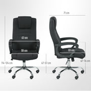 Ergonomic Swivel Office Chair With Linen Look Upholstery For Home Or Desk Use Black