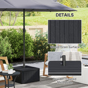 Black Garden Parasol Base with Wheels and Handles Holds Up to 80kg by Outsunny