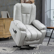 Reclining Massage Armchair with Eight Points and Padded Comfort for Home Office Light Grey