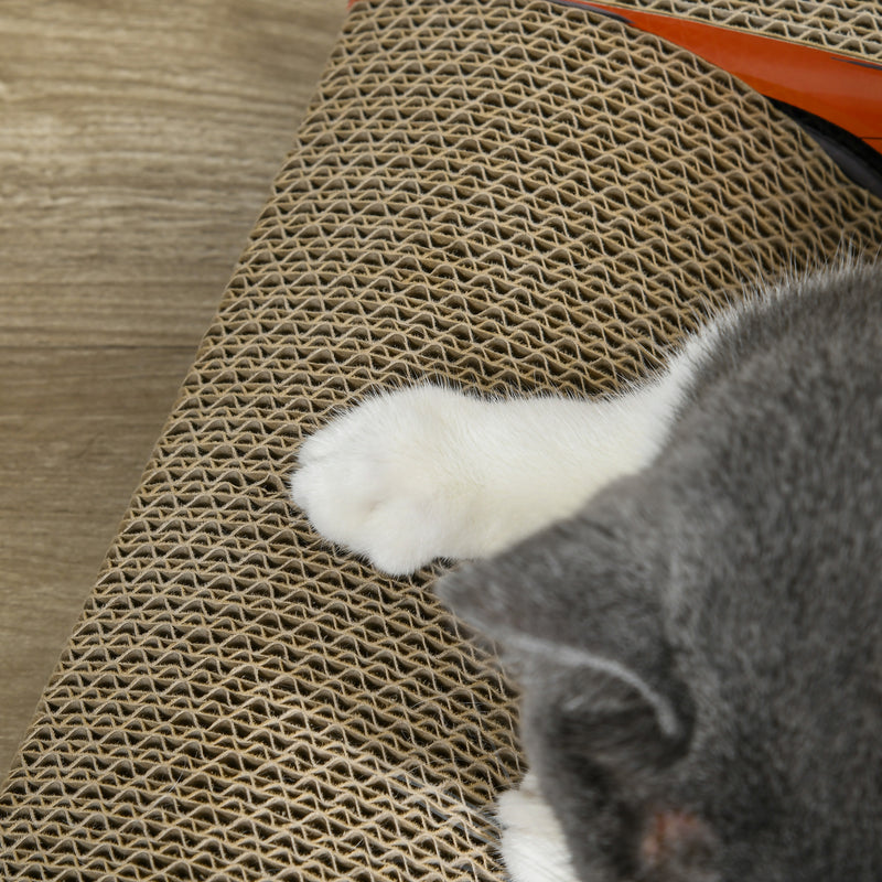 2 in 1 Car Shaped Cat Scratching Board with Catnip for Play and Claw Care Grey