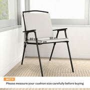 Outdoor Chair Cushion Set for Garden Comfort with Water Resistant Covers Cream White Outsunny