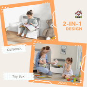 Grey 2 in 1 Toy Box for Kids with Lid for Bedroom Nursery Playroom by AIYAPLAY
