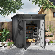 6 x 6ft Outdoor Plastic Garden Shed with Windows and Ventilation by Outsunny