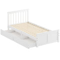 Wooden Single Bed Frame with Storage Drawers Ideal for Kids or Guest Rooms White