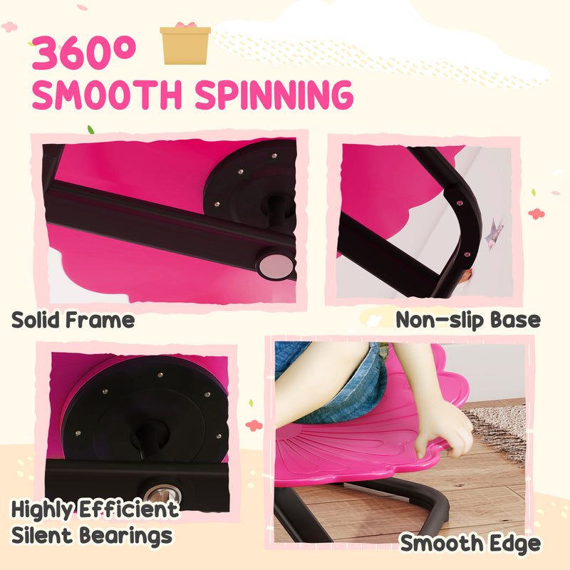 Kids Sensory Spinning Chair for Balance and Coordination with Non Slip Base, Pink AOSOM