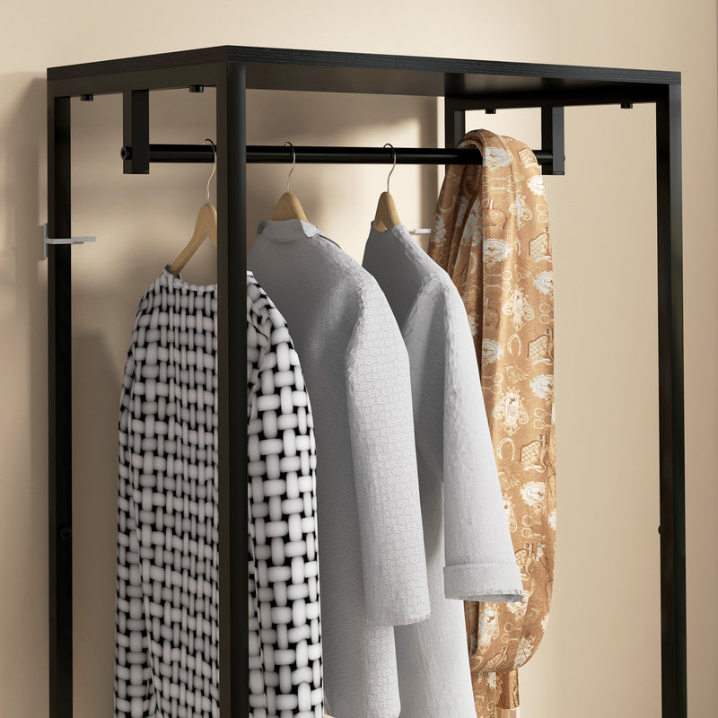 Hallway Coat Rack with Shoe Storage Bench Ideal for Entryway Organisation Black