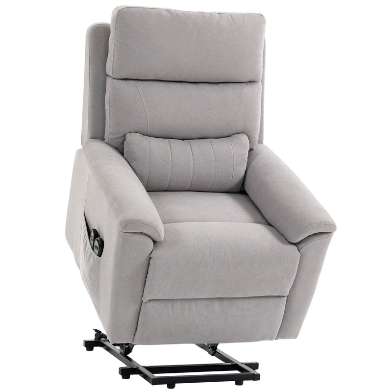 Electric Recliner Chair With Power Lift Assist and Massage for Easy Standing Light Grey