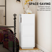 Slim Bedside Table With Open Shelf and Drawers Ideal for Small Bedrooms White AOSOM