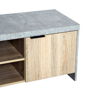 Grey TV Stand For TVs Up To 55 Inch With Storage Cupboards And Open Shelves