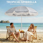 1.8m Beach Parasol with Adjustable Tilt and UPF30 Sun Protection for Beach or Garden Outsunny