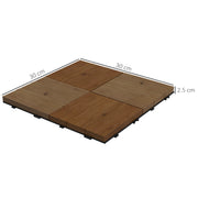 27 Piece Wooden Decking Tiles Set Anti Slip Interlocking Outdoor Flooring Brown AOSOM
