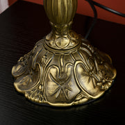 Handmade Stained Glass Table Lamp for Bedroom or Living Room with Antique Design, Blue