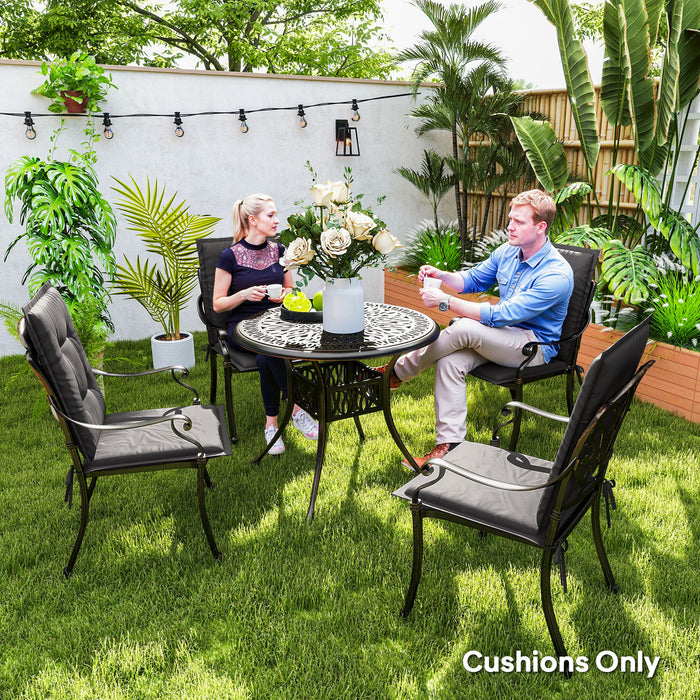 Set of Four Padded Garden Seat Cushions Charcoal Grey by Outsunny
