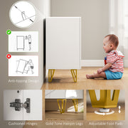 Modern High Gloss Sideboard with Hairpin Legs for Stylish Storage and Display, White