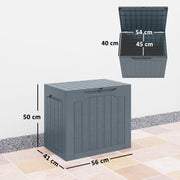 93L Outdoor Garden Storage Box With Handles Waterproof Plastic Trunk Container Light Grey