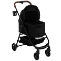 3-in-1 Pet Stroller for Small Dogs and Cats with Foldable Frame and Car Seat Black