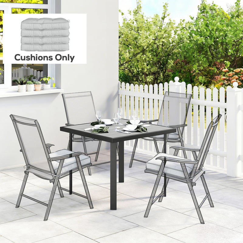 Garden Chair Cushions Set of 4 for Extra Comfort and Support Light Grey