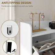 Slim Shoe Storage Cabinet With 4 Flip Drawers Fits Up To 16 Pairs Grey