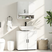 White Under Sink Bathroom Cabinet with Adjustable Shelf and Storage Space
