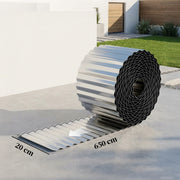 Metal Lawn Edging for Neat Garden Borders Flexible Rustproof Steel Silver Tone AOSOM
