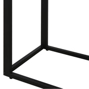 Set of 2 C Shape Sofa Side Tables with Metal Frame Ideal for Small Spaces, Brown and Black