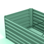 Galvanised Steel Raised Garden Bed With Reinforced Frame For Outdoor Planting Light Green AOSOM