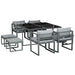 Image of a 8 Seat Patio Dining Set, Space-Saving, Grey 