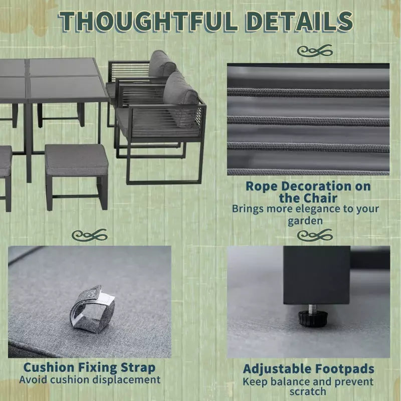 8 Seater Outdoor Dining Table and Chairs