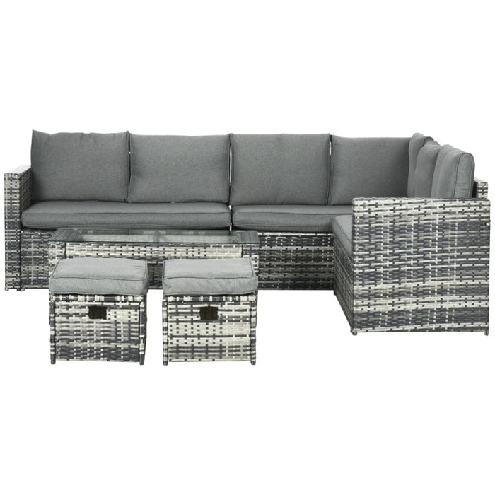 8 Seater Grey Rattan Sofa Set