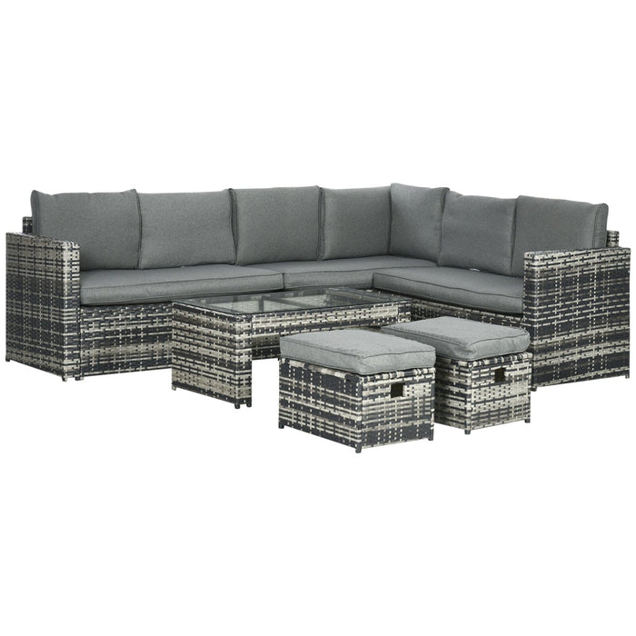 8 Seater Grey Rattan Sofa Set