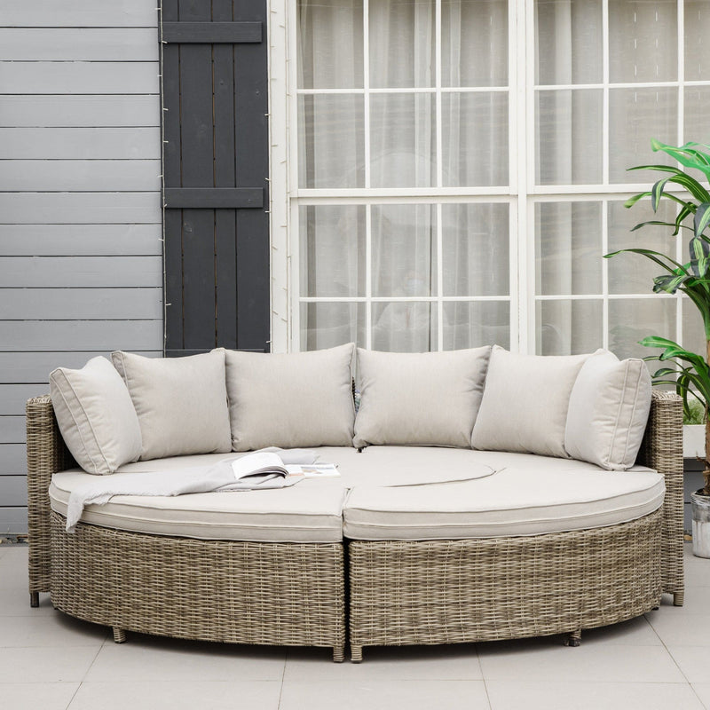 Image of an 8 Seater Round Rattan Garden Furniture Set