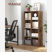 Vasagle by Songmics Home 8-cube bookcase used as storage beside a home office desk