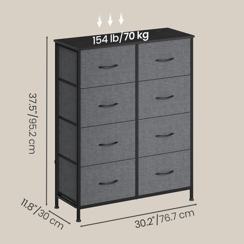 Dimensions diagram: 76.7 cm wide, 30 cm deep and 95.2 cm tall with a 70 kg top load