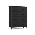 Ink black 8-drawer fabric chest of drawers